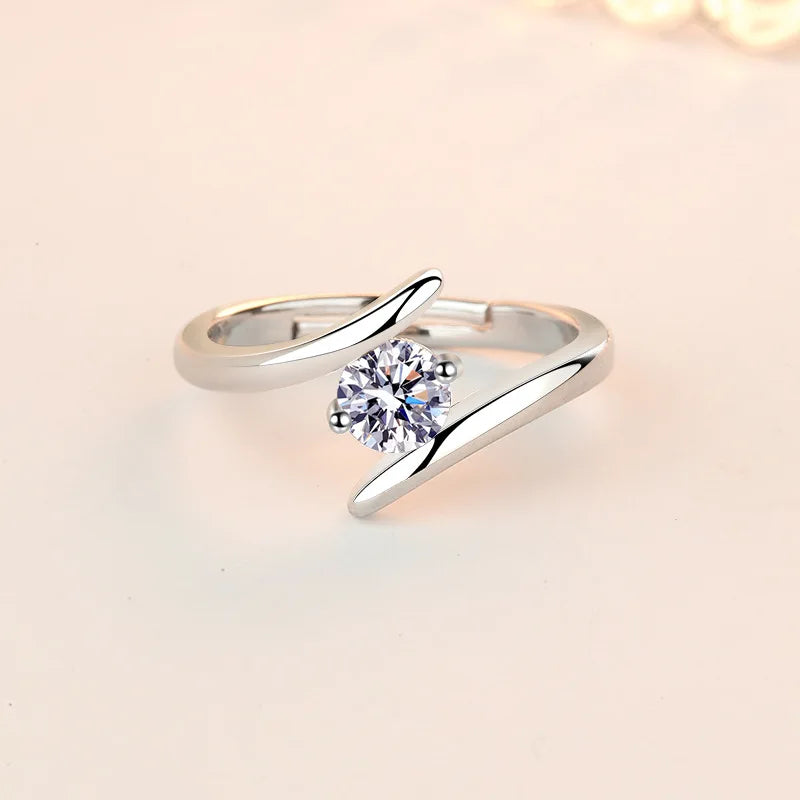 Sterling Silver Zircon Classic Ring