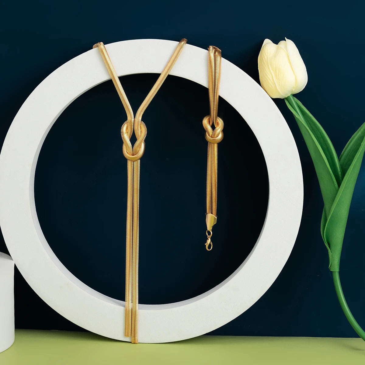 Ringaora Twisted Chain Necklace & Bracelet Set