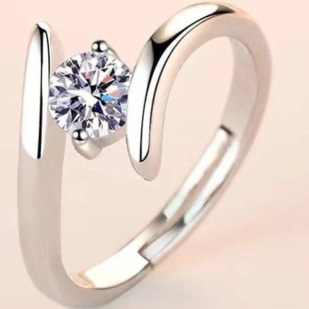 Sterling Silver Zircon Classic Ring