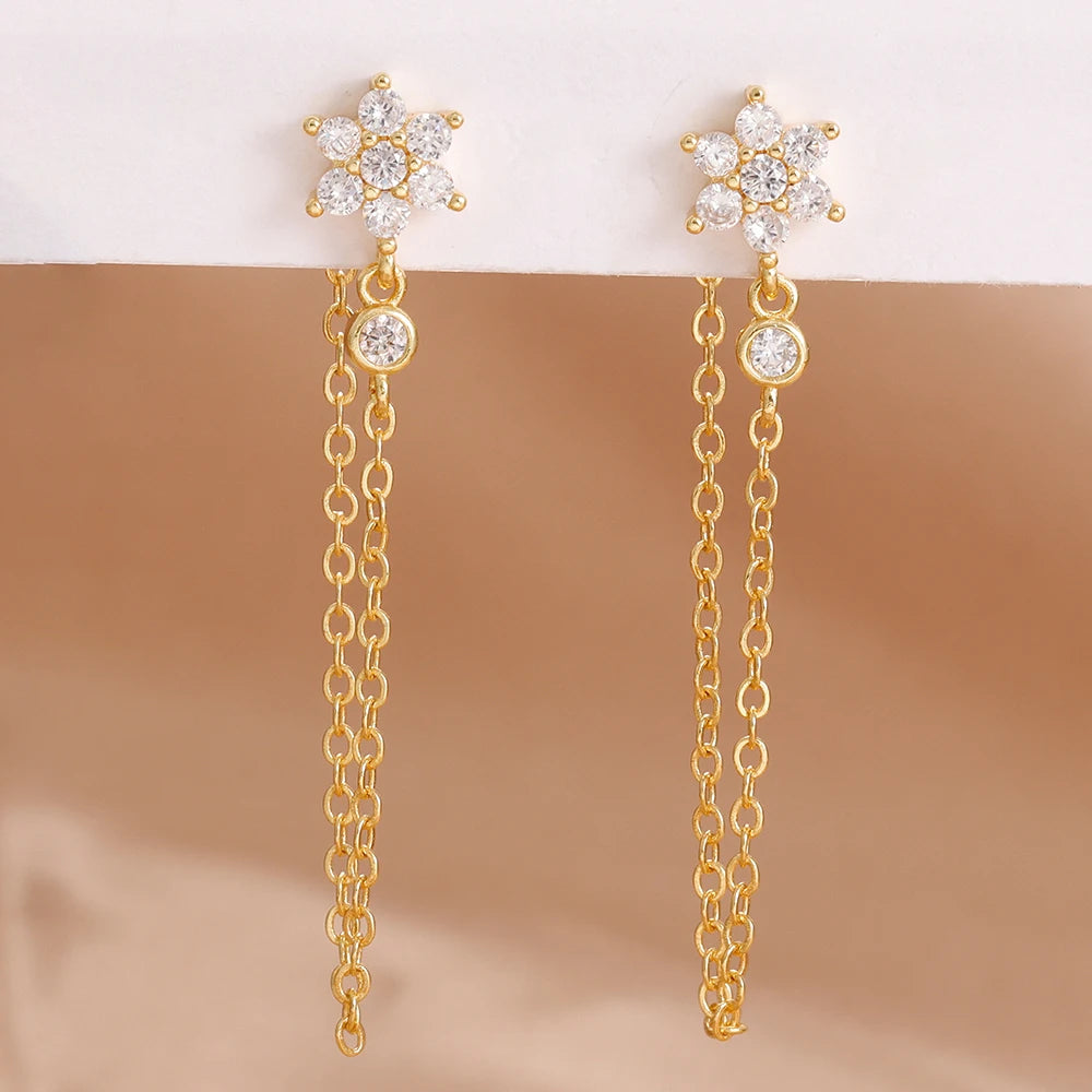 Stella Star Zircon Dangle Earrings