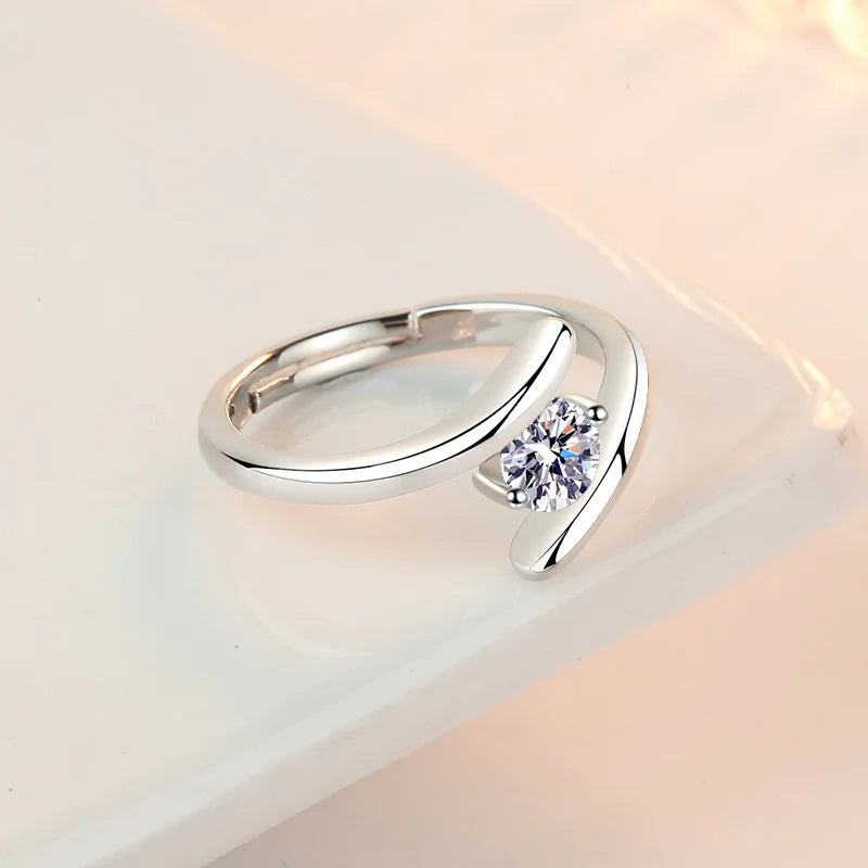 Sterling Silver Zircon Classic Ring