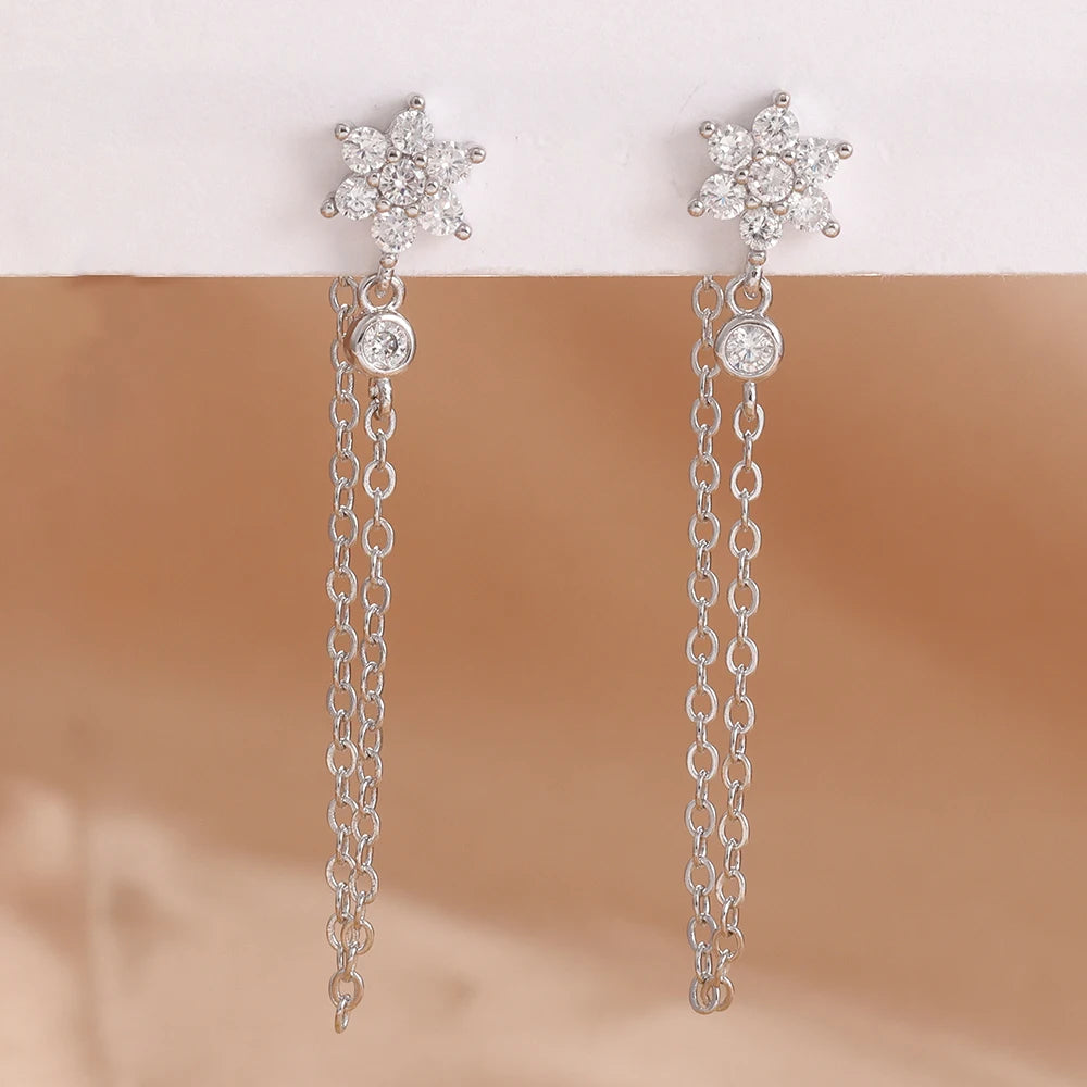 Stella Star Zircon Dangle Earrings