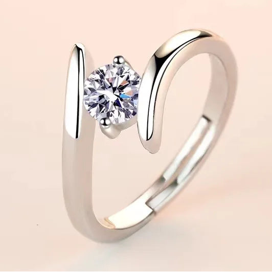 Sterling Silver Zircon Classic Ring