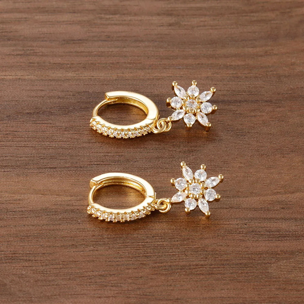 Stella Star Zircon Dangle Earrings