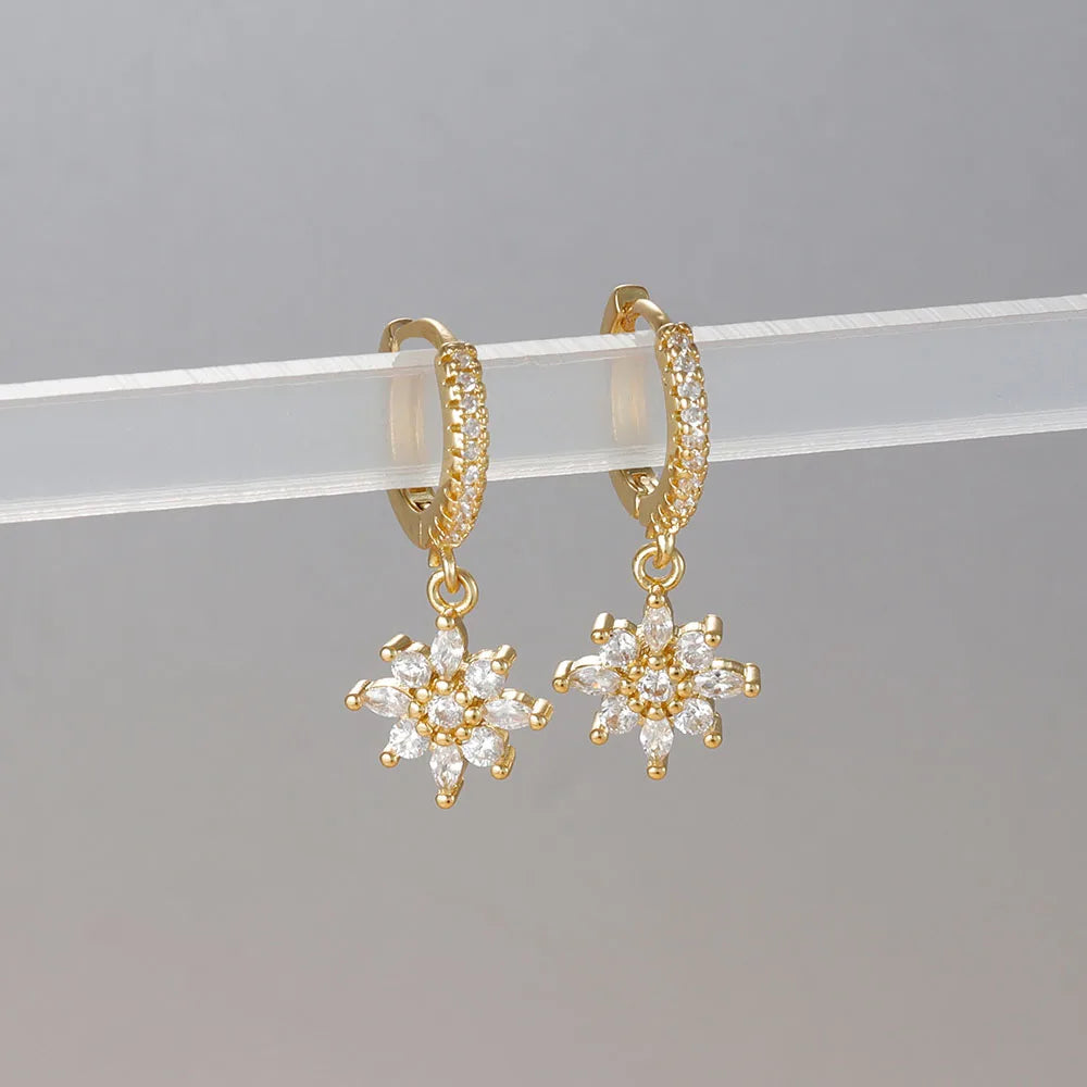Stella Star Zircon Dangle Earrings