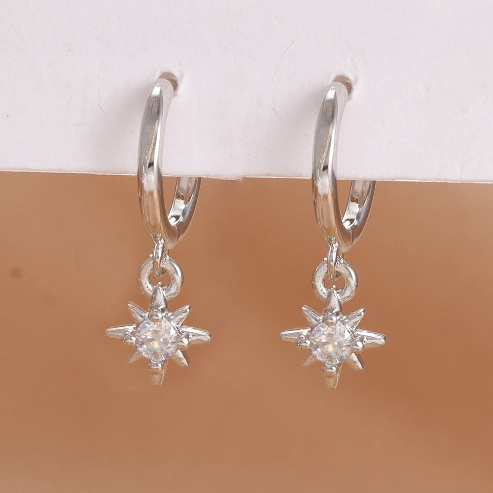 Stella Star Zircon Dangle Earrings
